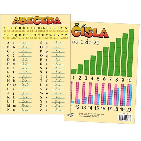 Abeceda / čísla - tabulka A5 (oboustranná) - Albra s.r.o - A4