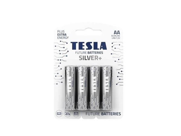 Alkalická tužková baterie AA Tesla SILVER+ 4 ks