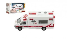 Auto ambulance městské služby plast 15 cm na baterie se zvukem se světlem