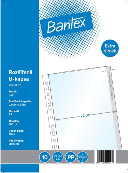 Bantex Zakládací obal A4 "U Maxi" matný 100 mic - 10 ks