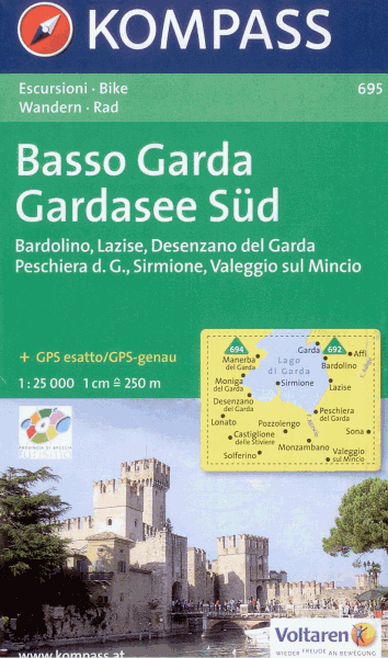 Basso Garda -mapa Kompass č. 695 v měřítku 1:25t /Itálie/ - skládaná mapa