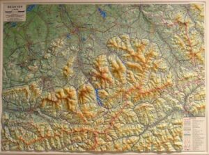 Beskydy - reliéfní - 1:66 666 - nástěnná mapa - 100x75cm