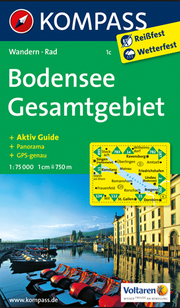 Bodensee/Bodamské jezero/ - mapa Kompass č.1c - 1:75t /Německo