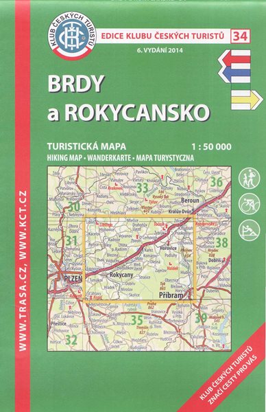 Brdy a Rokycansko - mapa KČT č.34 - 1:50t