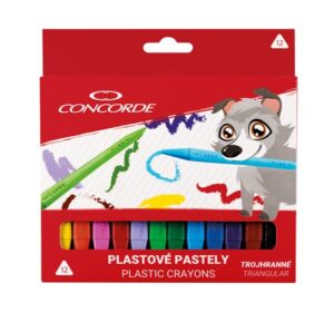CONCORDE Trojranné plastové pastely - 12 ks