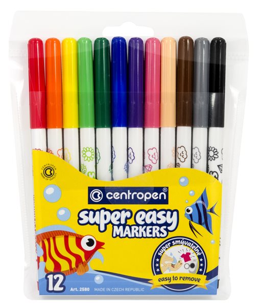Centropen Fixy Super easy 2580 - sada 12 barev