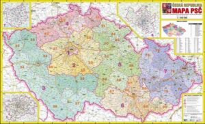 Česká republika PSČ - 1:440 000 - nástěnná mapa - 113x71cm