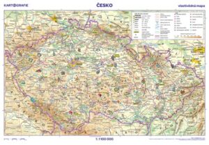 Česko – vlastivědná / obrysová mapa