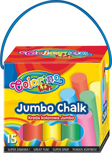 Chodníkové křídy Colorino Jumbo - 15 ks - mix 8 barev
