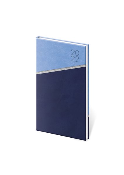 Diář 2022 týdenní kapesní Line - modrý - 8x15 cm