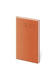 Diář 2022 týdenní kapesní Print - oranžová - 8x15 cm
