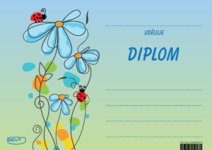 Diplom A5 Květiny s beruškami - A5