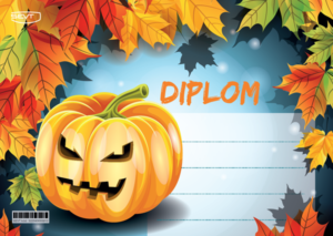 Diplom A5 Podzim Halloween dýně a listí - A5