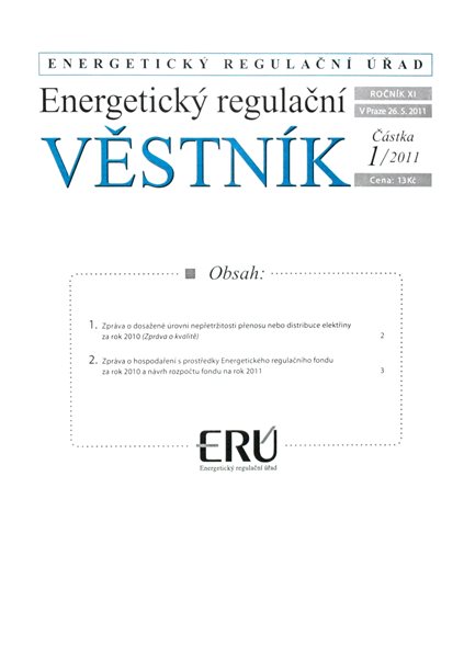 Energetický  regulační věstník 001/2011