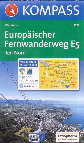 Europaischer Fernwanderweg E5 - Teil Nord - mapa Kompass č.120 - 1:50 000 /Německo