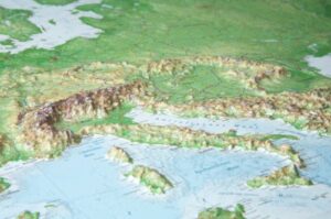 Evropa - plastická reliéfní mapa 80 x 60 cm - 80 x 60 cm