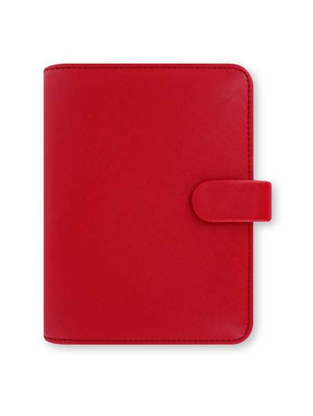 Filofax Kroužkový diář 2022 Saffiano kapesní - červený - 145 x 115 x 34 mm