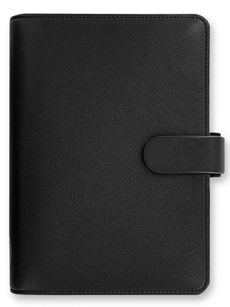 Filofax Kroužkový diář 2022 Saffiano osobní - černý - 188 x 135 x 35 mm