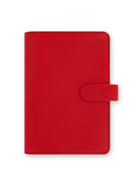 Filofax Kroužkový diář 2022 Saffiano osobní - červený - 188 x 135 x 35 mm