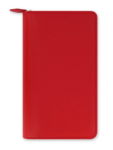 Filofax Kroužkový diář 2022 Saffiano osobní compact zip - červený - 208 x 125 x 31 mm