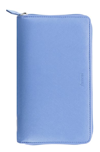 Filofax Kroužkový diář 2022 Saffiano osobní compact zip - sv.modrý - 208 x 125 x 31 mm