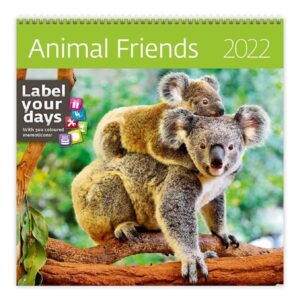 Kalendář nástěnný 2022 Label your days - Animal Friends - 30x30 cm