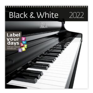Kalendář nástěnný 2022 Label your days - Black & White - 30x30 cm