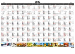 Kalendář nástěnný 2022 - Plánovací roční mapa A1 obrázková - 88 x 64 cm