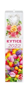 Kalendář nástěnný 2022 vázanka - Kytice - 12x48 cm
