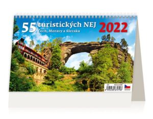 Kalendář stolní 2022 - 55 turistických nej Čech