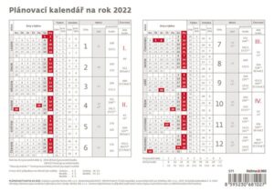 Kalendář stolní 2022 - Plánovací karta - 21
