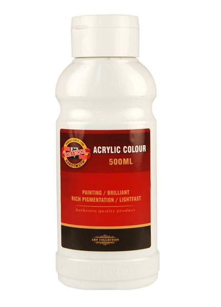 Koh-i-noor akrylová barva Acrylic - 500 ml - bílá