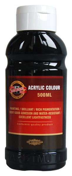 Koh-i-noor akrylová barva Acrylic - 500 ml - černá