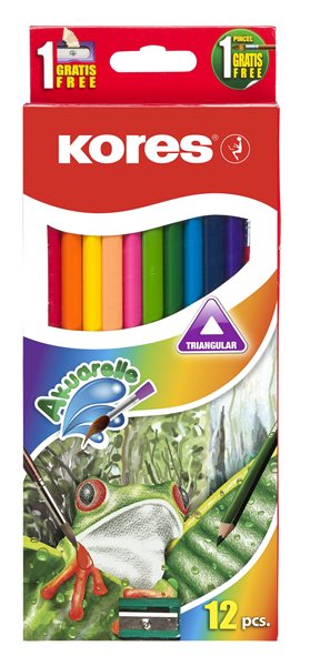 Kores AKUARELLE Akvarelové pastelky - sada 12 barev