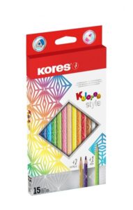 Kores Kolores Style Trojhranné pastelky 3 mm - sada 15 barev vč. 2 metalických a 1 neonové