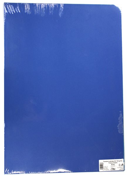 Kreslicí karton barevný A2 125 g - 20 ks - tm. modrá