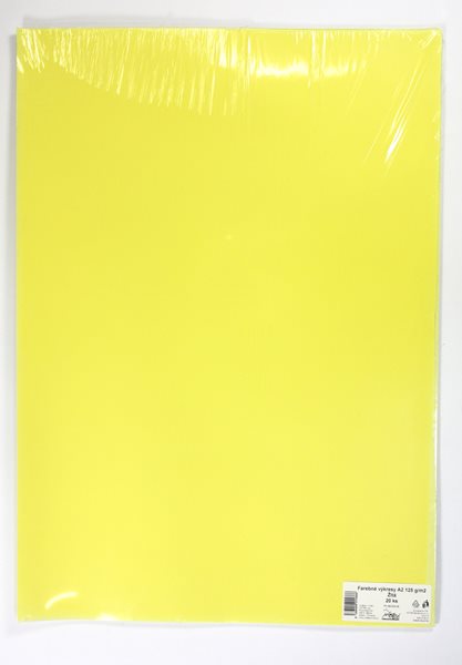 Kreslicí karton barevný A2 125 g - 20 ks - žlutá