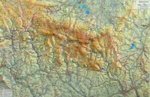 Krkonoše - reliéfní nástěnná mapa - 1:66 666 - 90x62cm