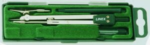 Linex Školní kružítko kovové 140 mm s kloubem v sadě s příslušenstvím