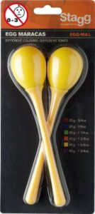 Maracas vajíčka s dlouhou rukojetí - žluté