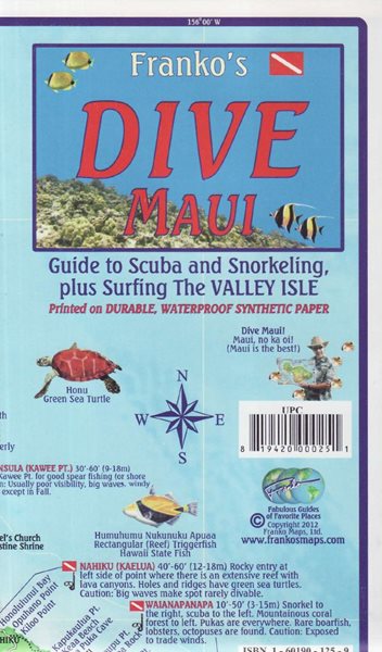 Maui Dive Franko´s map - 18x11