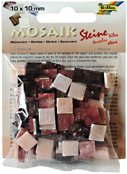 Mozaikové kamínky - Mramor - barva červená
