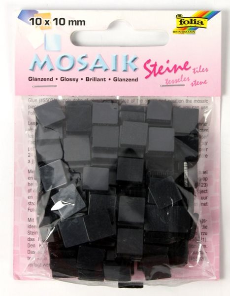 Mozaikové kamínky - blýskavé - barva černá