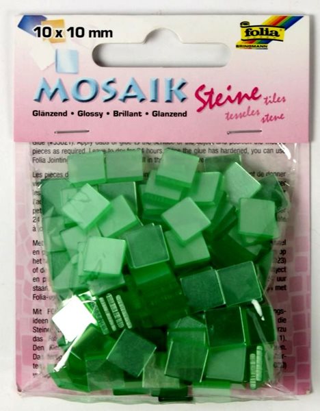 Mozaikové kamínky - blýskavé - barva světlounce zelená