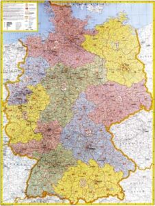 Německo - 1:700 000 -  mapa - 96x130cm(výška)