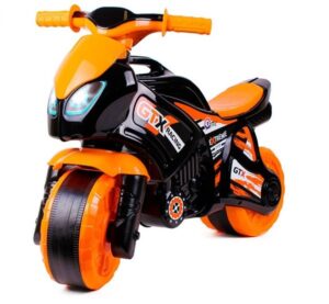 Odrážedlo motorka oranžovo - černá plast 35 x 53 x 74 cm