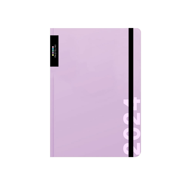 Oxybag Diář 2024 A6 týdenní s gumičkou - PASTELINI fialová - 9 × 14 cm