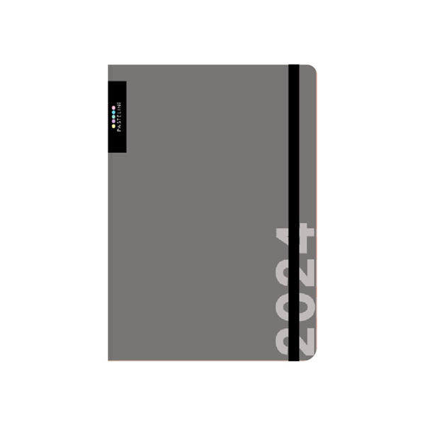 Oxybag Diář 2024 A6 týdenní s gumičkou - PASTELINI šedá - 9 × 14 cm