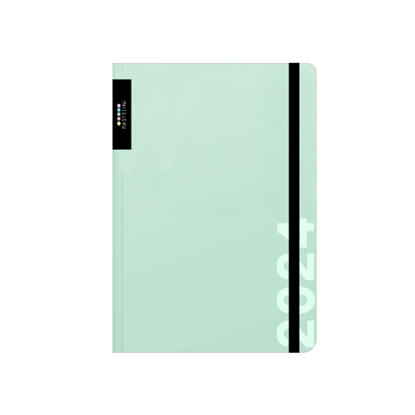 Oxybag Diář 2024 A6 týdenní s gumičkou - PASTELINI zelená - 9 × 14 cm