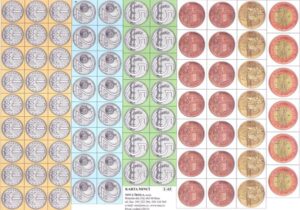 Papírové mince a bankovky - sada - A4